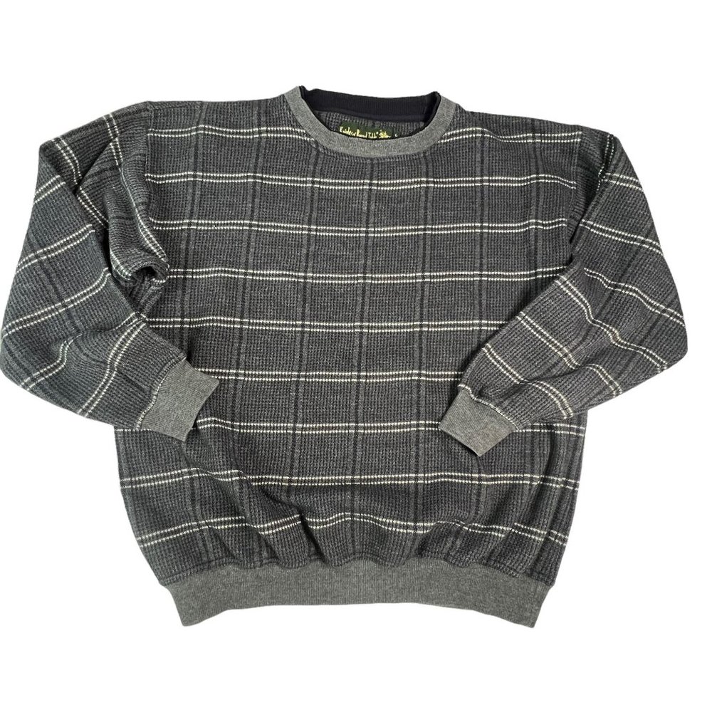 VTG Knights Of The Roundtable Size L‎ Gray Houndstooth Crewneck Pullover